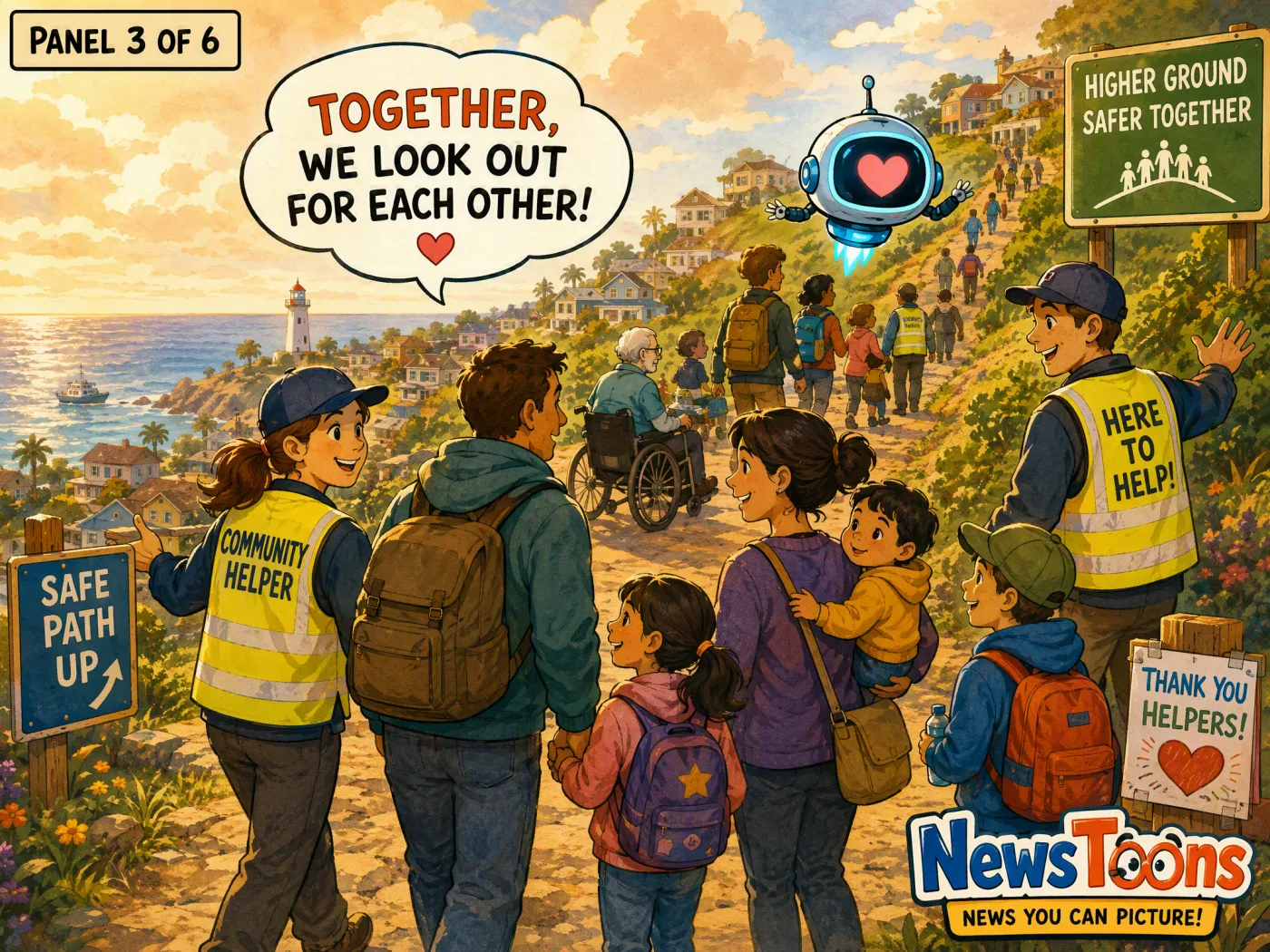 Panel 3: Tsunami Warning