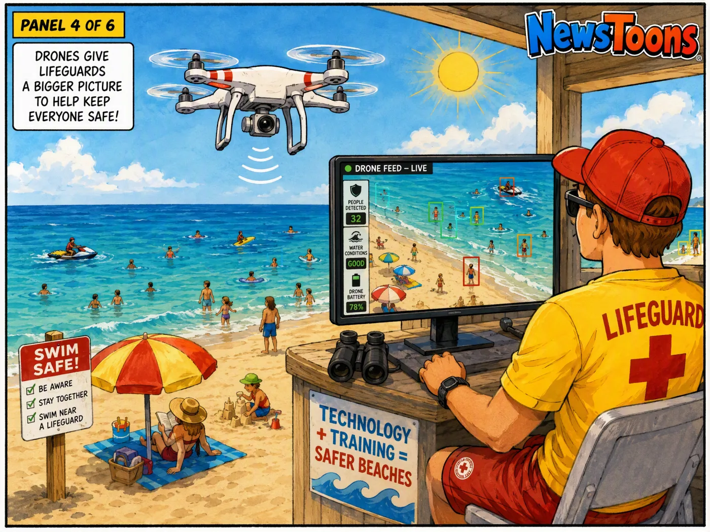 Panel 4: Shark-Spotting Drones