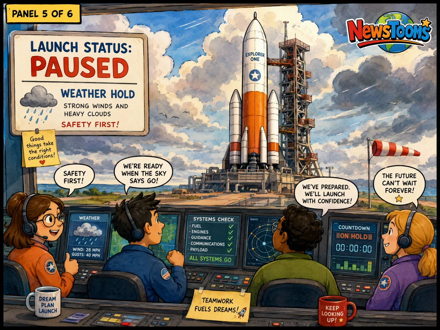 Panel 5: Space Launch Wait