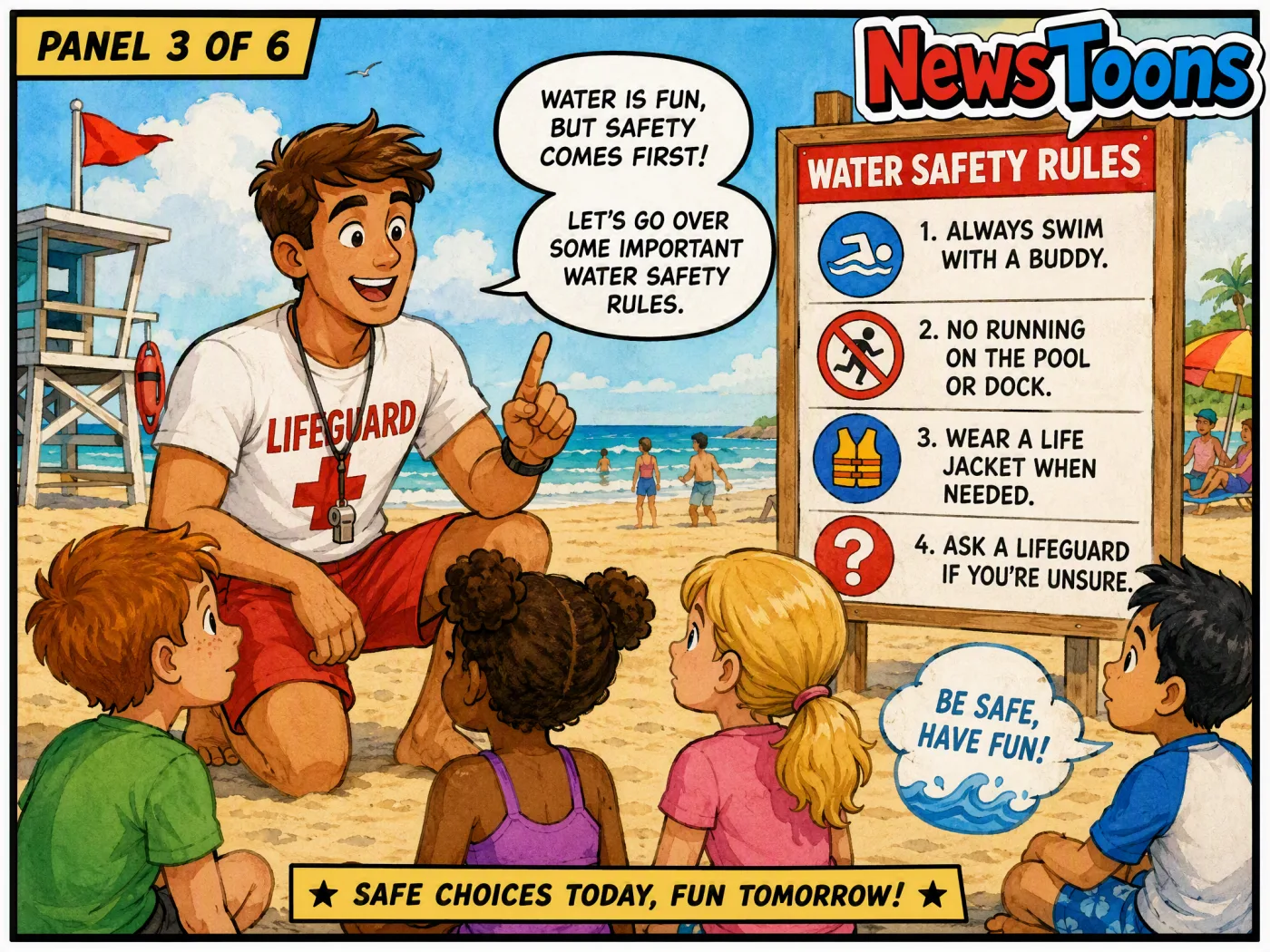 Panel 3: Water Safety Tips
