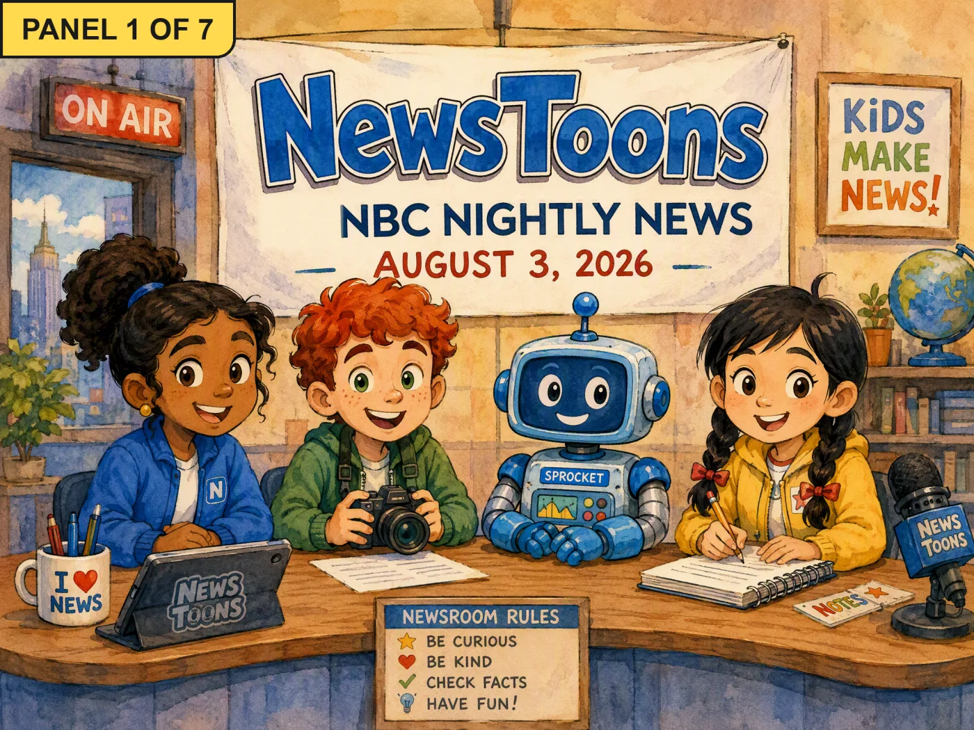 Panel 1: Studio Welcome