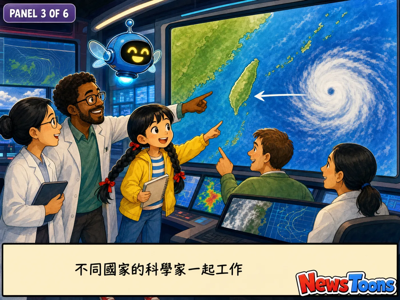 Panel 3: 科學家的颱風地圖]**