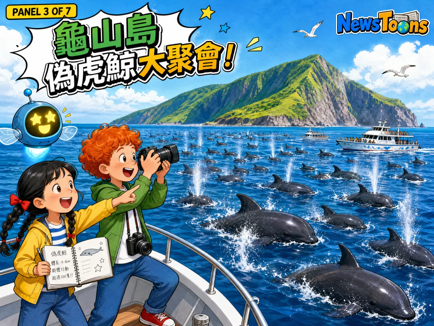 Panel 3: 龜山島的大驚喜