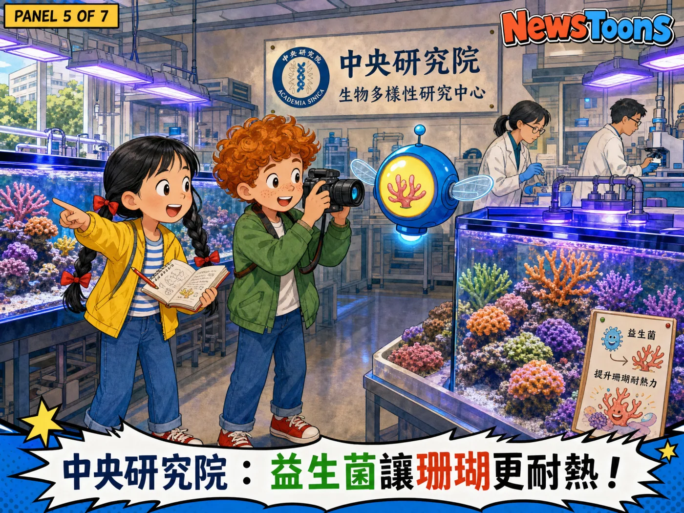 Panel 5: 珊瑚也喝益生菌？